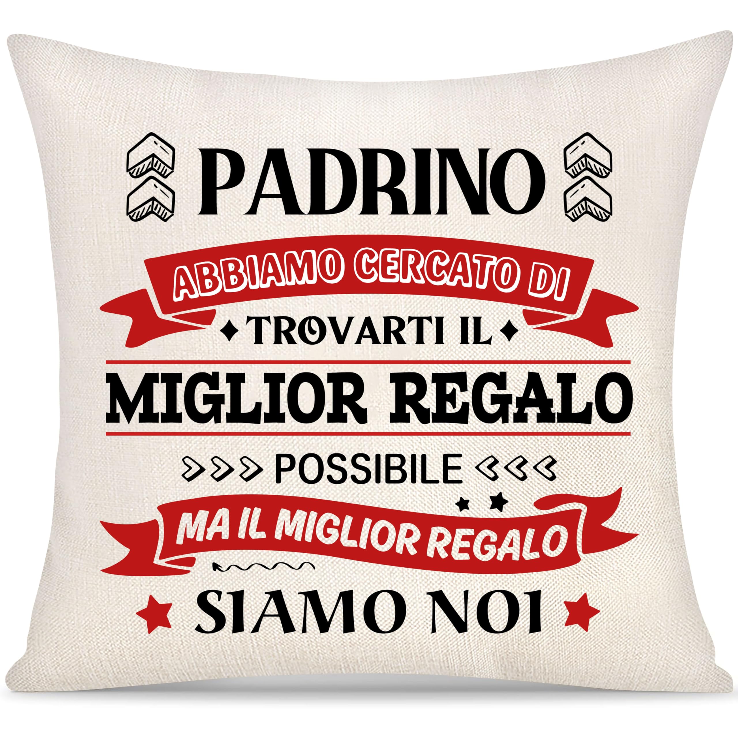 Padrino Copricuscino Regalo per Uomo Padre da Figlia Figlio Regalo Festa del Papà Personalizzato Decorativi Regali di Natale Compleanno Abbiamo Cercato di Trovarti Il Miglior Regalo (Padrino-b)