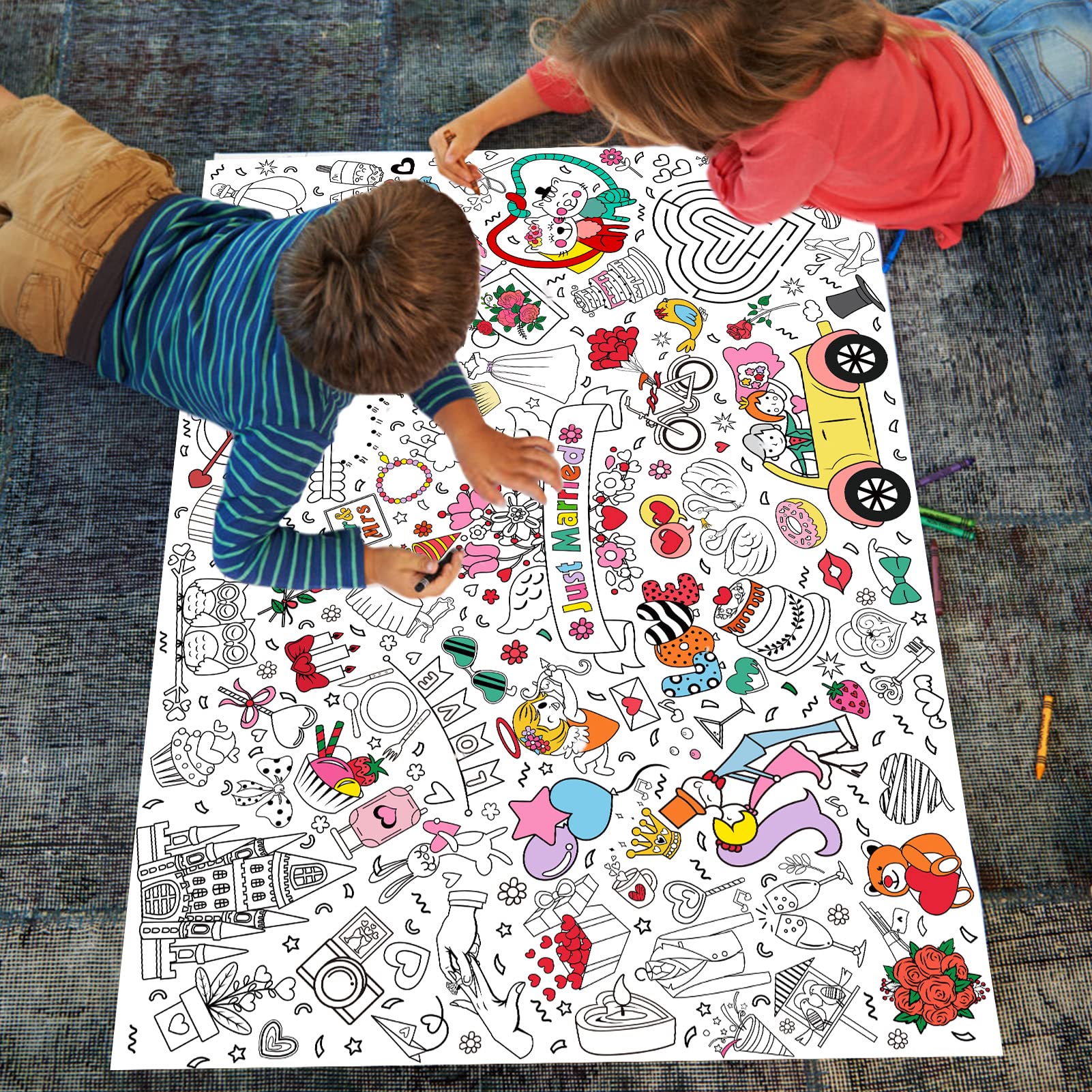 Lot De 10 Livres De Coloriage De Mariage Indiens Avec Crayons De