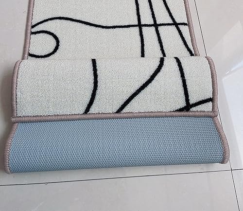 Miniatura 21 de Juego de 2 alfombras y tapetes de cocina grises [2 piezas] tapetes de cocina de nailon antideslizantes lavables a máquina para piso, cocina, baño