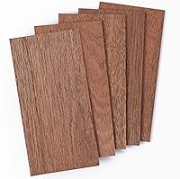 Craftiff African Mahogany Wood Sheets 1/8" Thick 4x8" - 5pc Veneer Planks for DIY Crafts, Art, Decor & Coasters