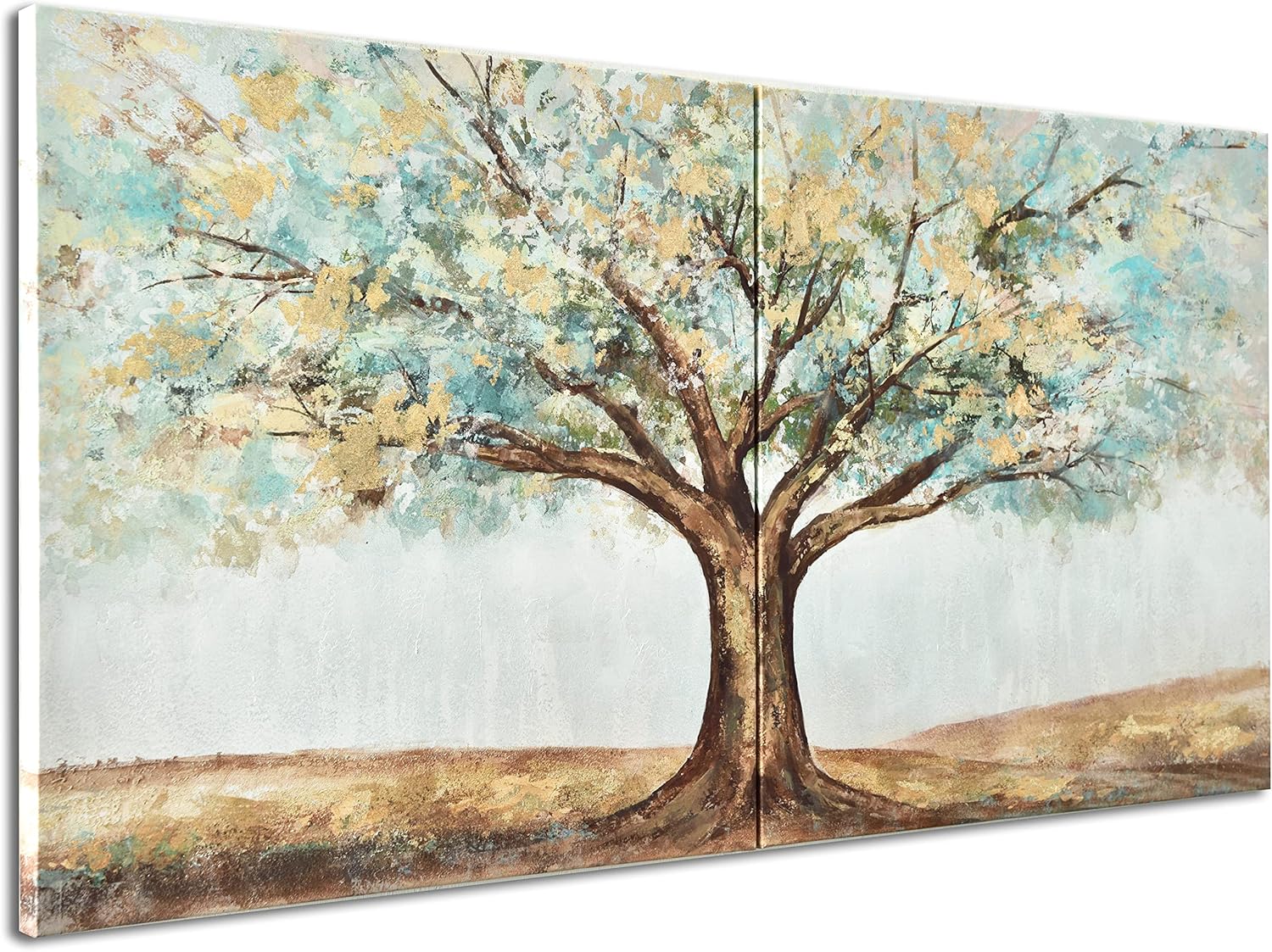 JolyWell Green Tree of Life Painting Canvas Wall Art Tree Branches Picture Poster