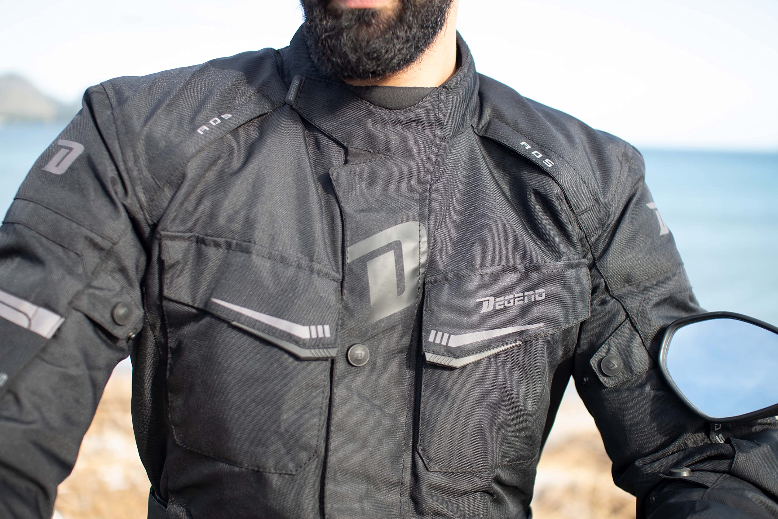 TRAVEL MAN | Motorradjacke Herren mit Protektoren [ Schulter & Ellbogen ] Motorrad Trail Jacke + Herausnehmbares Winterfutter - Homologiert