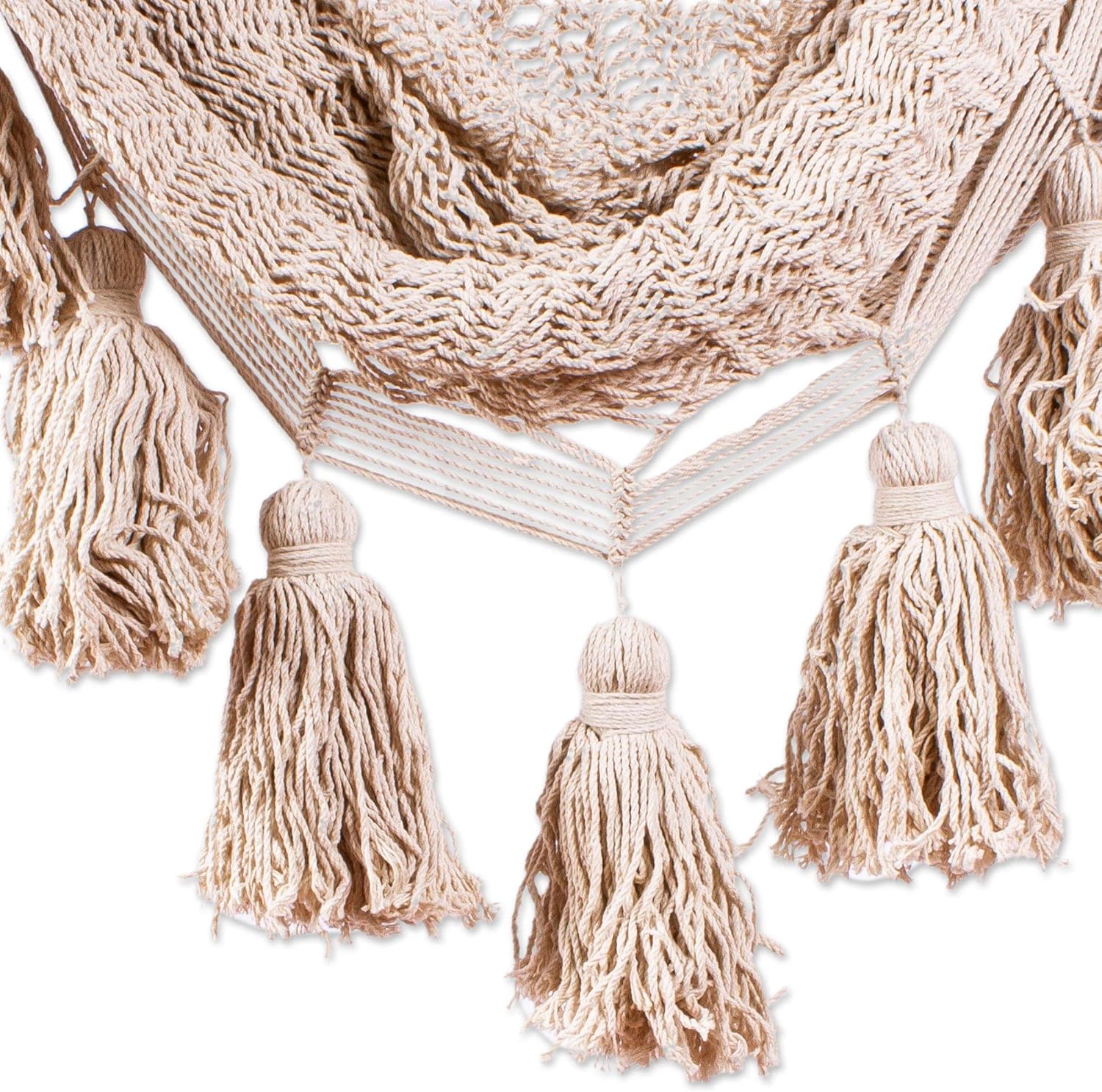 Novica Handmade Ocean Seat in Ivory Cotton Hammock Swing (Single)