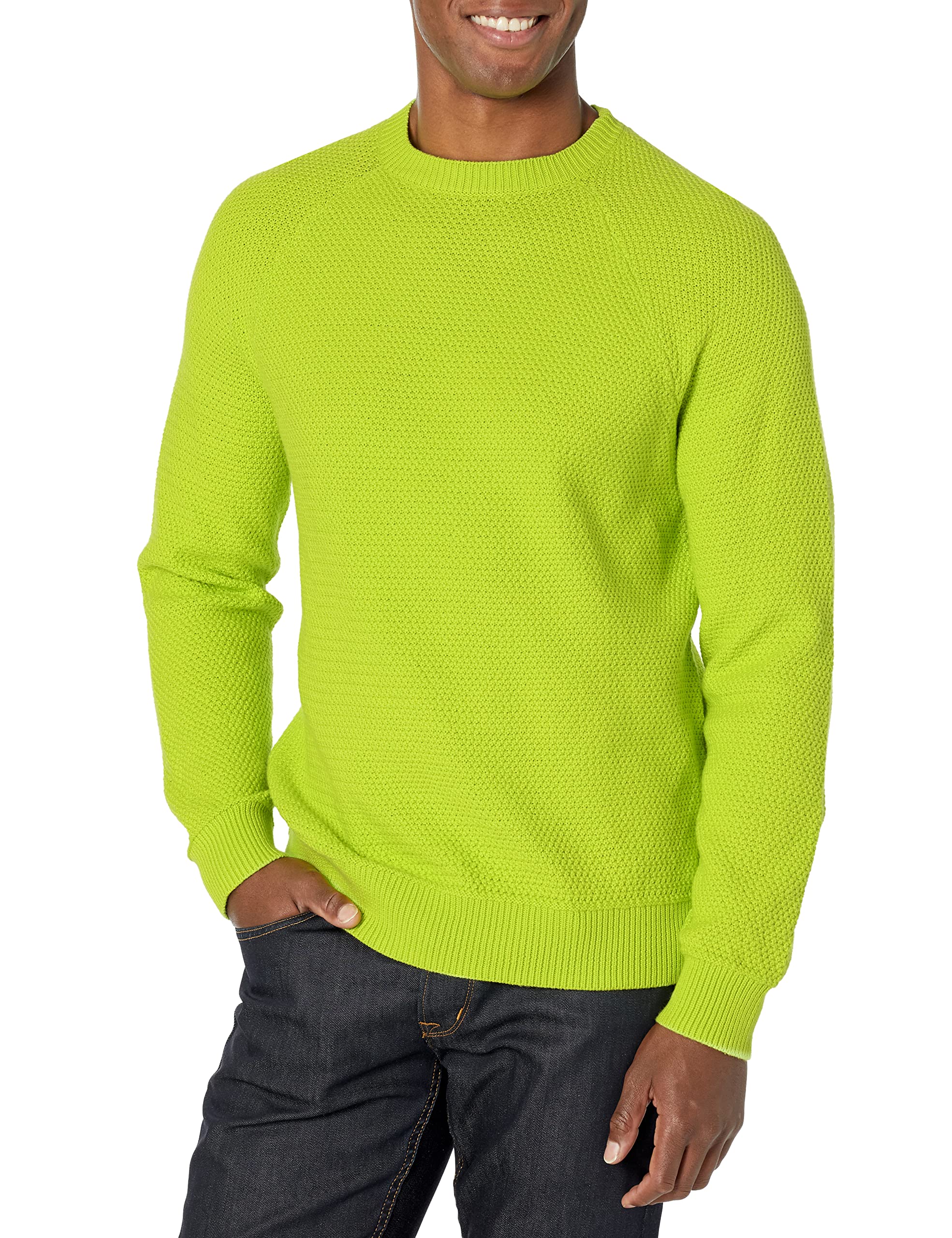 Amazon Essentials Herren Oversize-Pullover mit Rundhalsausschnitt aus strukturierter Baumwolle