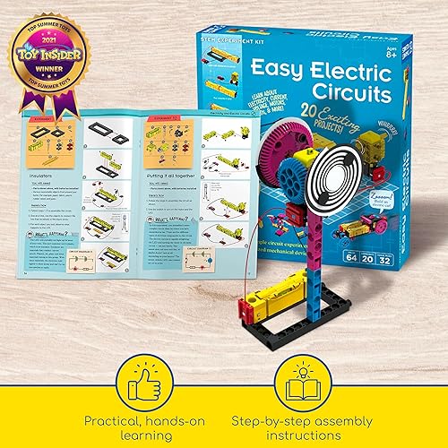 Miniatura 7 de Thames & Kosmos Kit STEM de circuitos eléctricos fáciles  Juego de circuitos esenciales  15 experimentos, 5 modelos motorizados - Electricidad,