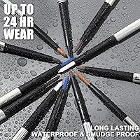 Vista 4 de FOCALLURE Lápiz delineador de ojos con sacapuntas incorporado, impermeable, a prueba de manchas, delineador de ojos de gel, retráctil, de larga