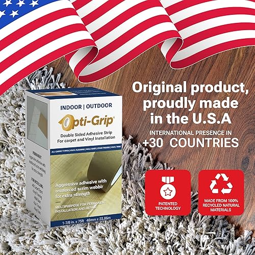 Miniatura 6 de Optimum Technologies Cinta de doble cara, cinta profesional de doble cara resistente, cinta industrial para alfombras de área en alfombras,