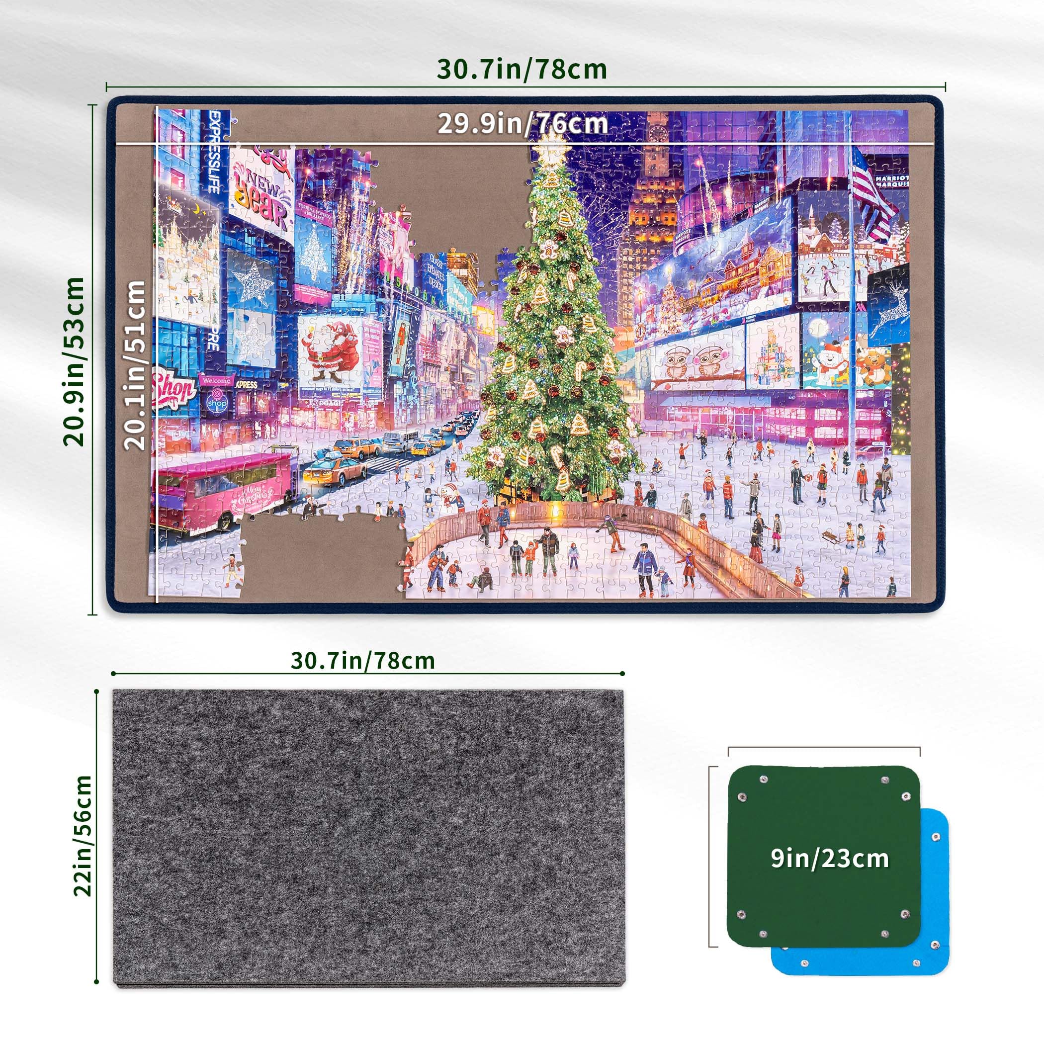 Tektalk Planche de Puzzle avec Support et Housse 2 en 1, Support réglable Multi-Angles et 6 Plateaux de tri des Couleurs, Tapis Portable léger pour économiser du Rangement, jusqu'à 1 000 pièces, Gris