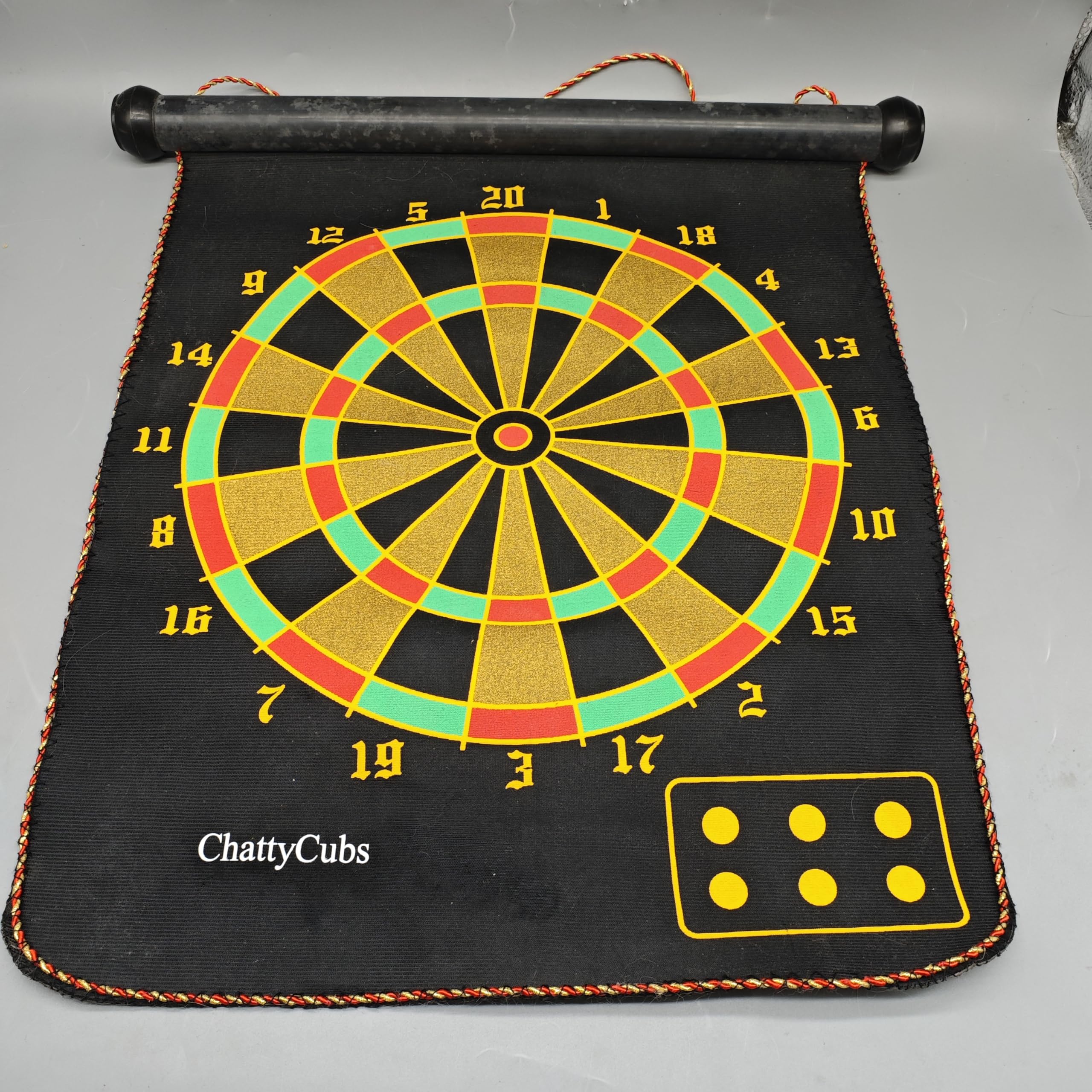 ChattyCubs Dart Boards, Magnetic Target Board with Clear Numbers & Vibrant Colors, Durable Velvet Surface, Threaded Edging, Safe Design Without Darts