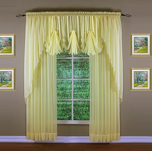 Vista 152 de Today's Curtain - Cortina Emelia de gasa original, panel de 84 pulgadas, negro, 60 pulgadas de ancho x 84 pulgadas de largo