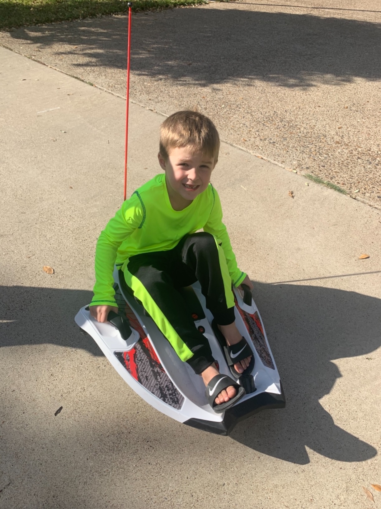 Perfect for my 6 year old- I can’t get him off! :)