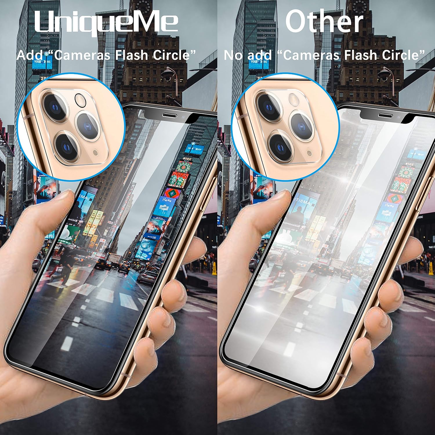 [5 Pack] UniqueMe 1 Pack Tempered Glass Privacy Screen Protector +2 Pack Clear Screen Protector+2 Pack Camera Lens Protector 9H Hardness for iPhone 11 Pro(5.8 inch)