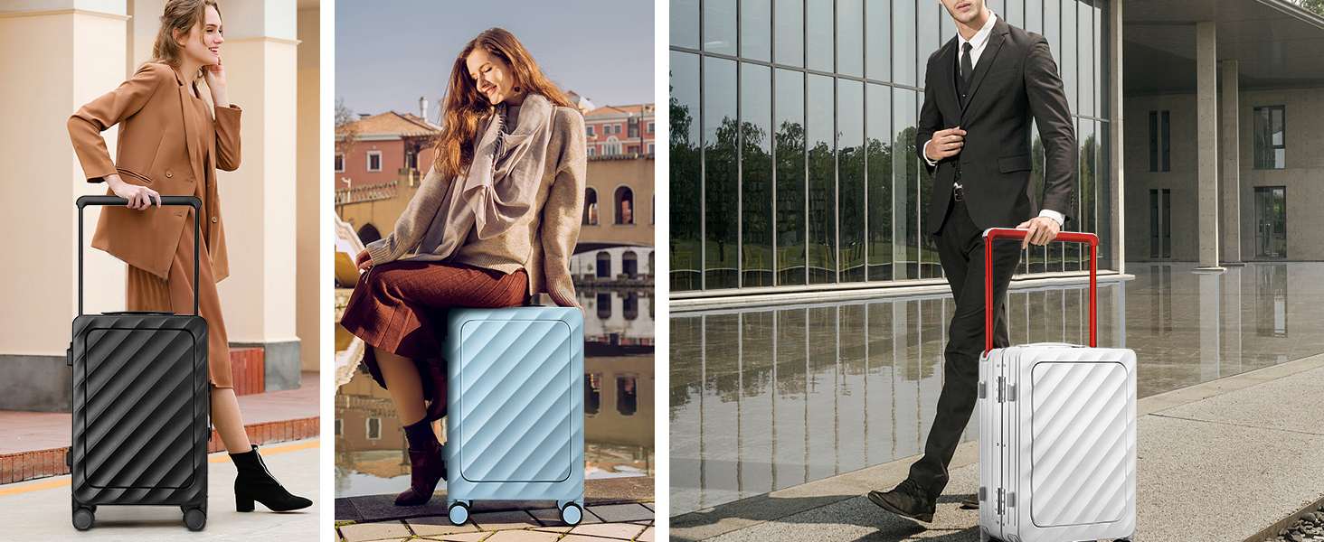 Amazon.com | Somago Carry On Luggage Wide Handle 20 Inch Suitcase