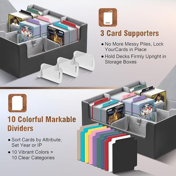 Trading Card Storage Box,Bulk Card Storage Holds 2400+ Sleeved Cards