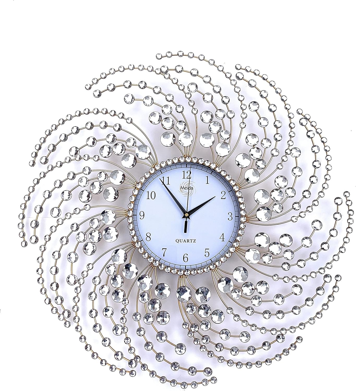 Amazoncom Wall Clock Large Metal Crystal Decorative Circle Fancy Amazoncom Wall Clock Large Metal Crystal Decorative Circle Fancy