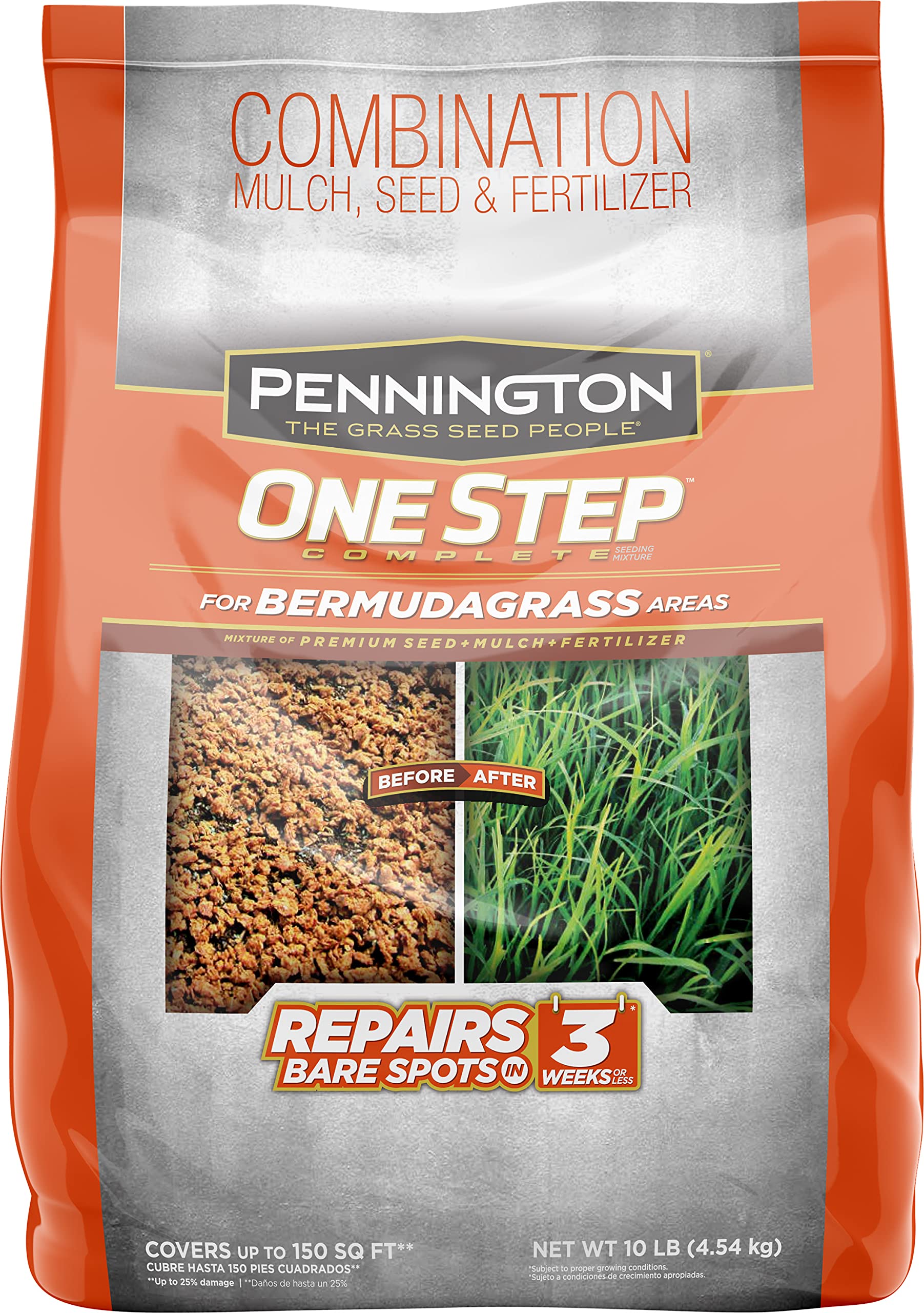 Amazon.com : Pennington One Step Complete Bermudagrass Seed, Mulch,  Fertilizer 10 lb : Patio, Lawn & Garden