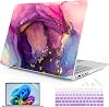 Case for 13.8 inch Microsoft Surface Laptop 2024 Windows 11 AI PC Surface Laptop 7 Cover Fits Model 2036, Keyboard Cover Screen Protector Dust Plugs, Marble P351