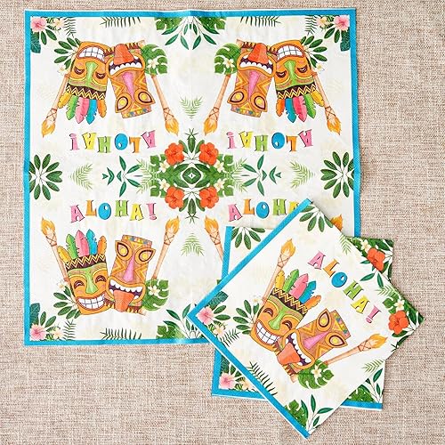 Miniatura 5 de WERNNSAI 50 servilletas hawaianas para fiesta, decoración de fiesta Luau, servilletas de papel tropicales de 3 capas, suministros de cumpleaños