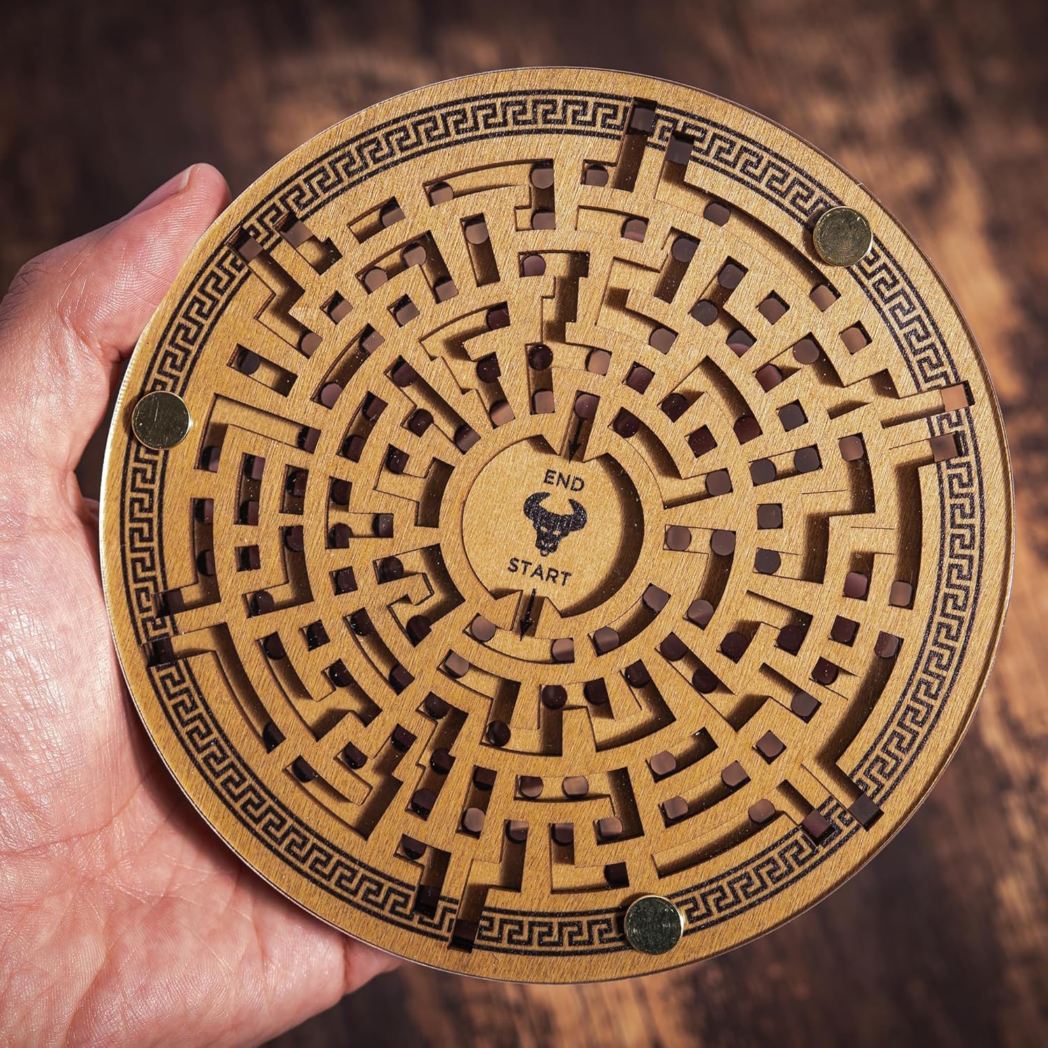 Professor Puzzle: Theseus & The Minotaur Puzzle - 3D Wooden Brainteaser, Twist & Turn The Labyrinth Maze to Move The Ball, Myths & Legends Collection