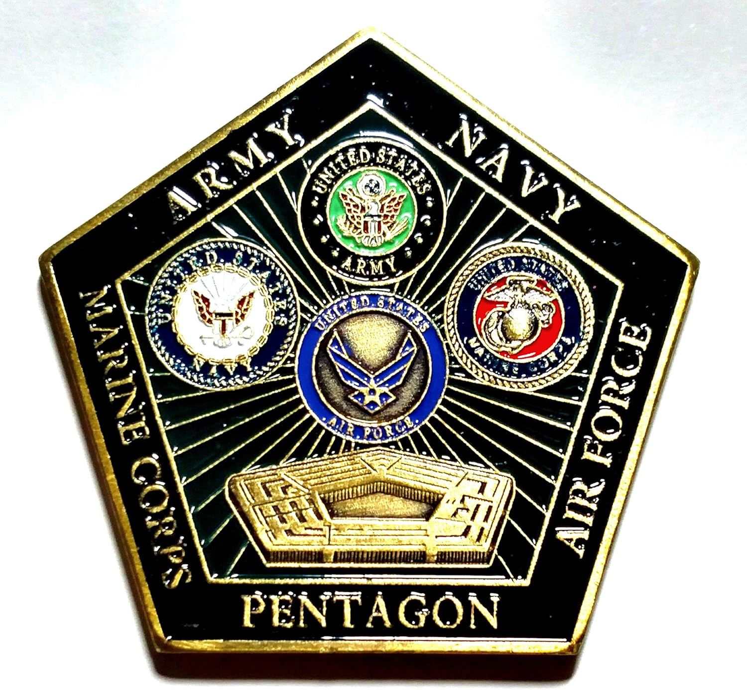 Pentagon Department of Defense Military Family Colorized Challenge Art Medal