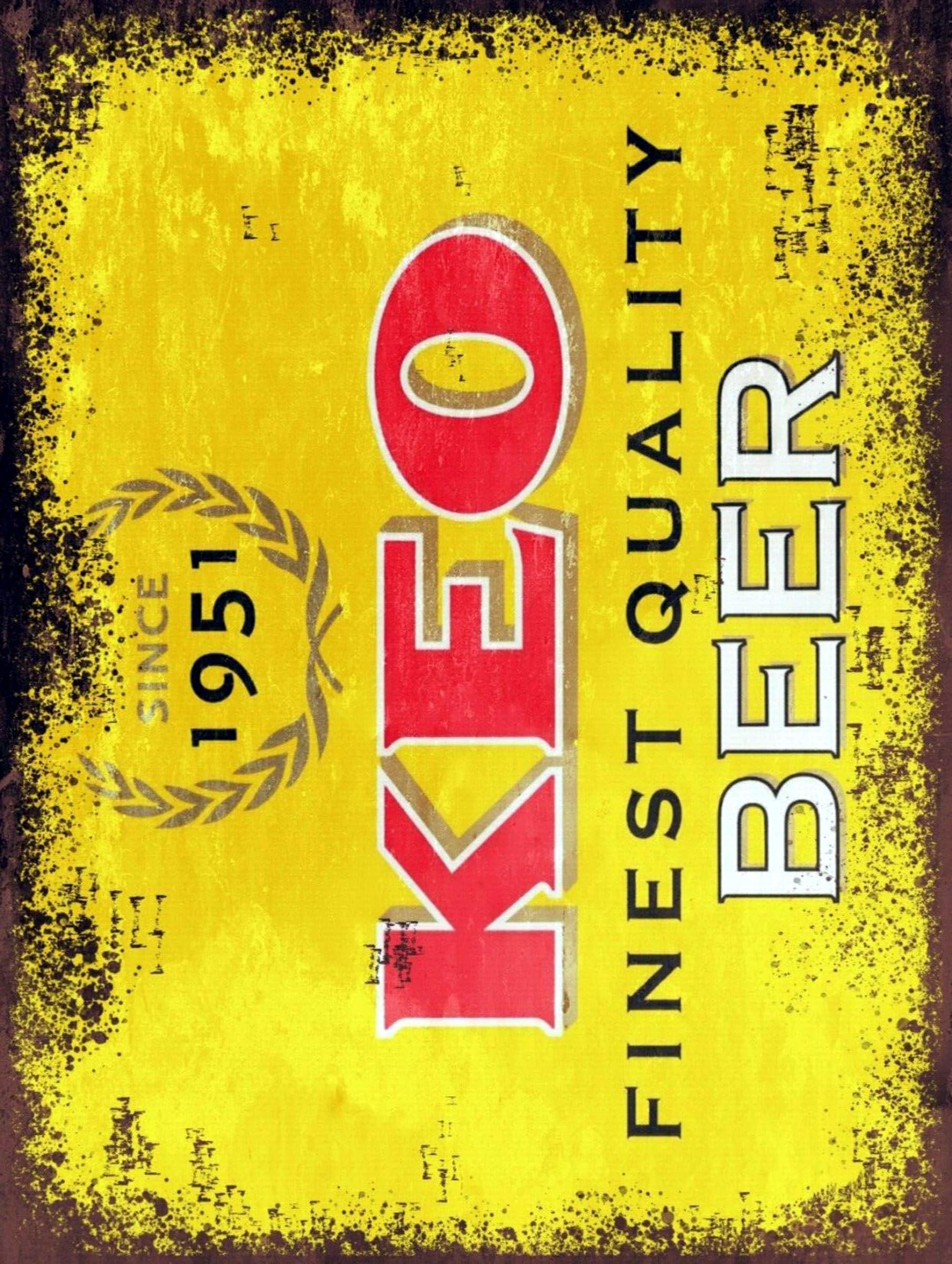 Metal Sign Plaque Print Poster Retro Vintage KEO Beer Gift Dad Man Cave Shed Home Bar Ref12683 (10x8 inches (Approx) 25cmx20cm) — image 1