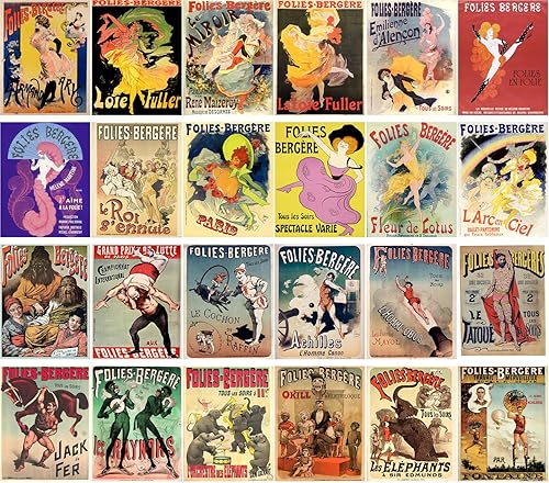 Miniatura 7 de Postales Vintage 24 piezas Vintage Cabaret Dance Viariete Show Carteles Art Deco
