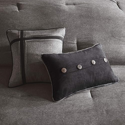 Miniatura 10 de Madison Park Boone - Juego de edredón acogedor, gamuza sintética, ropa de cama alternativa al plumón de estilo hotelero de lujo para todas las