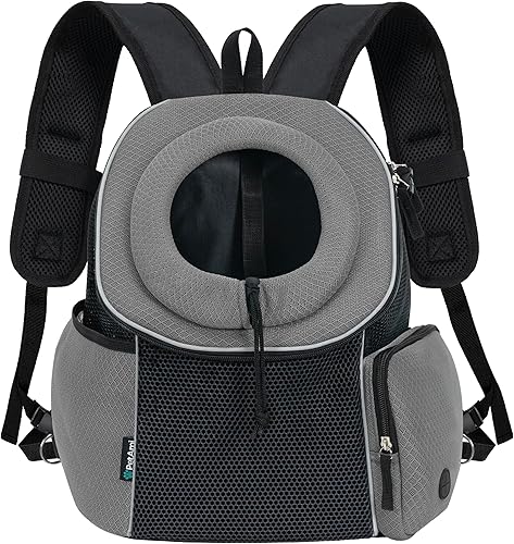 Miniatura 2 de PetAmi Mochila transportadora frontal para perro, mochila ajustable con ventilación extra, mochila transportadora de pecho para mascotas y gatos,