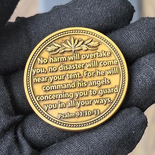 Miniatura 4 de Moneda motivacional de desafío de oración del Arcángel Miguel  Moneda de guerrero de 1.57 pulgadas para valor e inspiración  Regalo coleccionable