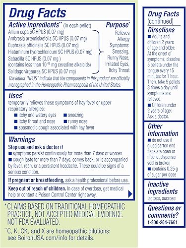 Miniatura 2 de Boiron AllergyCalm On The Go (6 tubos) para aliviar la alergia y la fiebre del heno síntomas de estornudos, secreción nasal y picazón en los ojos o