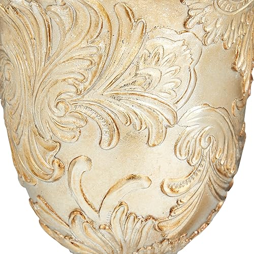 Miniatura 7 de Deco 79 Polystone Tarros decorativos sólidos, 7 x 7 x 19 pulgadas, dorado