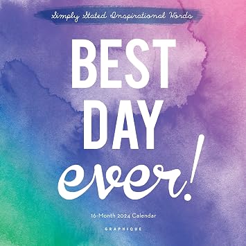 Graphique 2024 Best Day Ever Mini Wall Calendar | 7 x 7 | Thick Paper | Home & Office Organizer | Large Monthly Grid | 3 Languages & Marked Holidays | 4 Month Preview Page for 2025