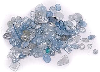100g (3.5oz) Blue Clear Aquamarine Beryl Small Tumbled Stones Reiki Crystal Jewelry Making Home Decoration Natural Gemstone Mineral Pebble Specimens - 1 Bag