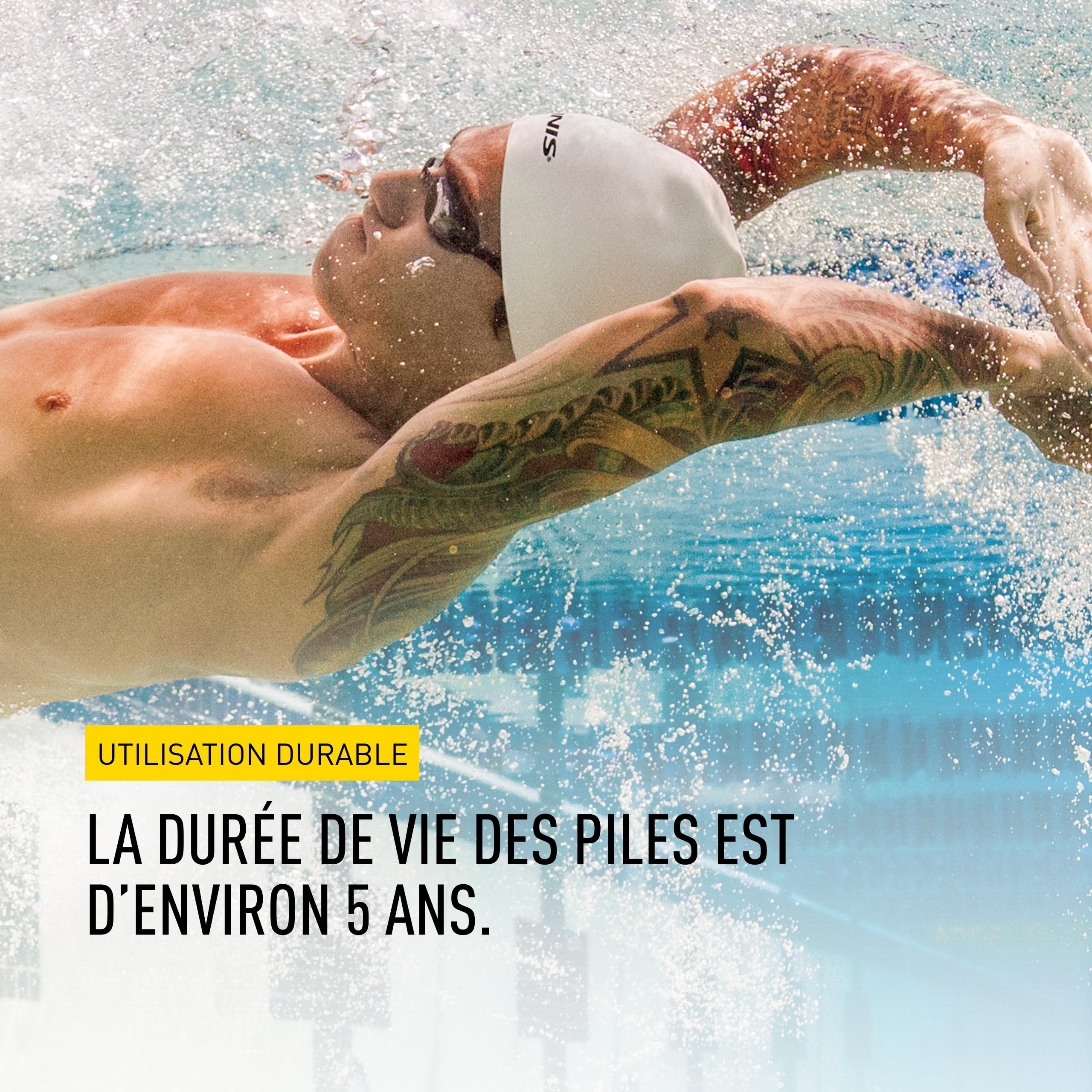FINIS Chronomètre 3x-100M Memory Noir | Mémoire de 100 Temps Intermédiaires, Mode Technique de Nage, Écran Facile à Lire, Équipement de Natation Essentiel pour