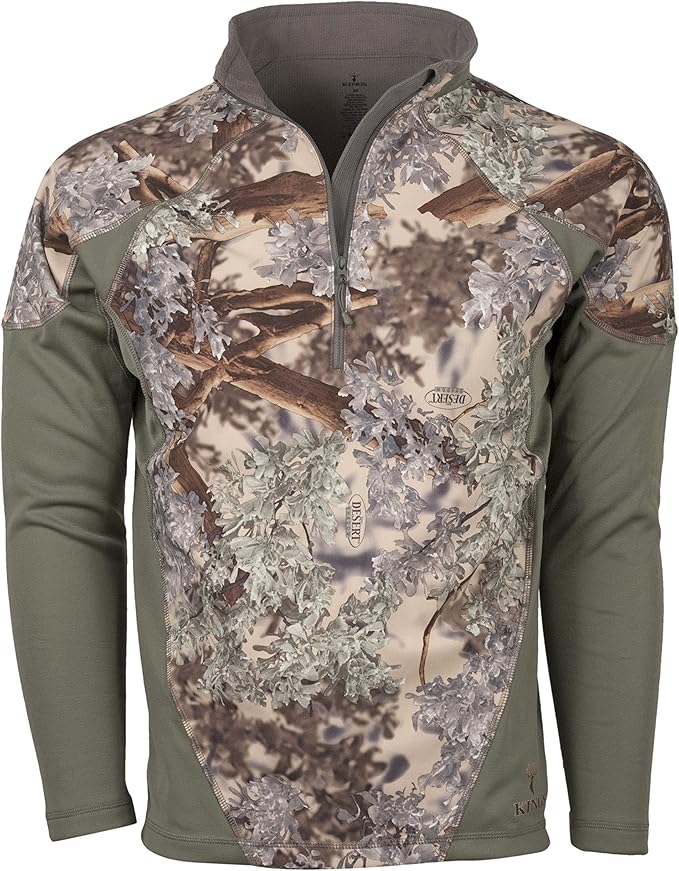 King's Camo XKG Hightop 1/4 Zip Camo Pullover, Desert Shadow, Medium