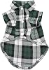 YAODHAOD Dog Shirt, Pet Plaid Clothes T-Shirt, All Seasons British Style Plaid Dog Tee, Pet Basic Grid Apparel Soft Adorable Casual Cat Clothes XL, Green