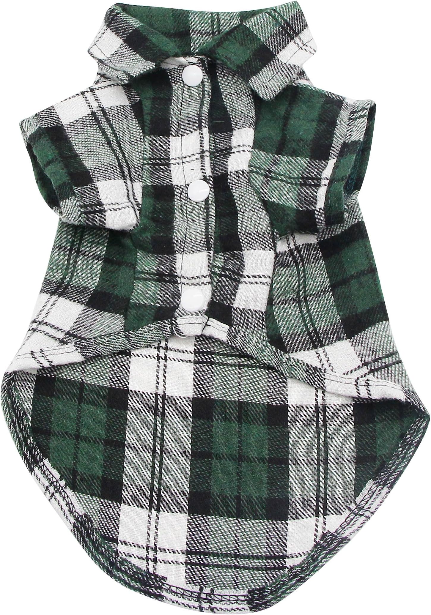 YAODHAOD Dog Shirt, Pet Plaid Clothes Shirt Cat T-Shirt, All Seasons British Style Plaid Dog Tee, Pet Basic Grid Apparel Soft Adorable Casual Cat Clothes (XL, Green)