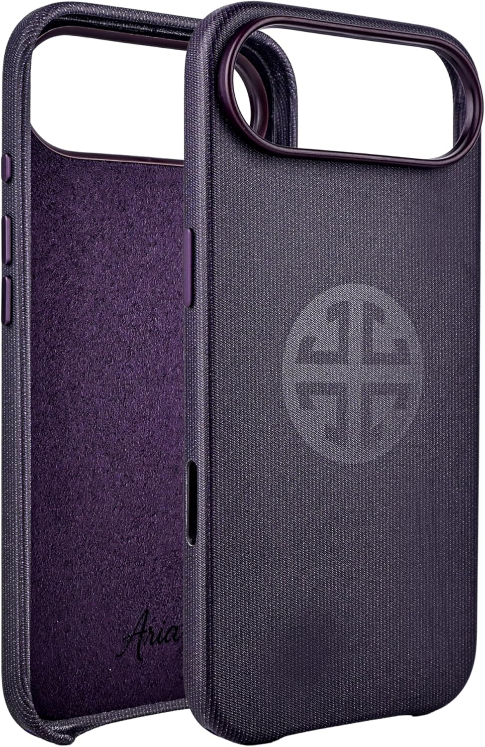 Premium Magnetic Techwoven Case for iPhone, Embossed Designer Logo, Compatible with MagSafe, Protective Slim Cover with Camera Button (Purple, iPhone 17 Air)