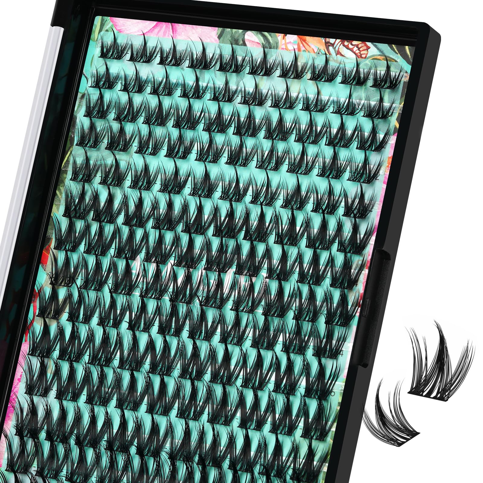 140Pcs Ciglia Finte Manga Ciglia Finte Ciuffetti Wet Look Ultra-Sottile Lash Band Estensioni ciglia Spiky Anime Ampio Span Lashes (Puppy, C-10-18mm)