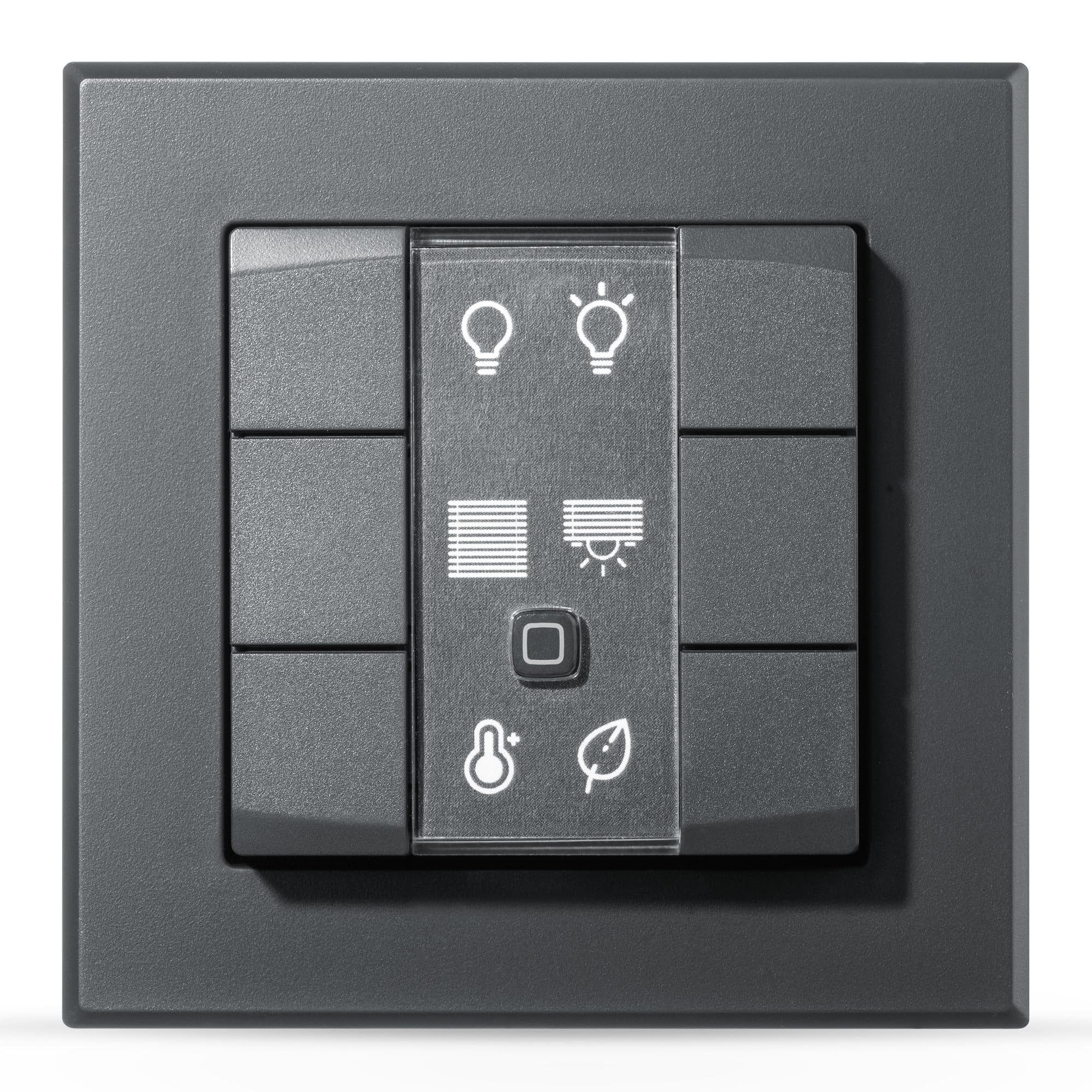 Smart Home Wall Switch - 6-Way, Anthracite, Wall Switch, Six Buttons, Smart Home Accessories, Universal Use, Switches Actuators and Thermostats, Wireless, 159828A0