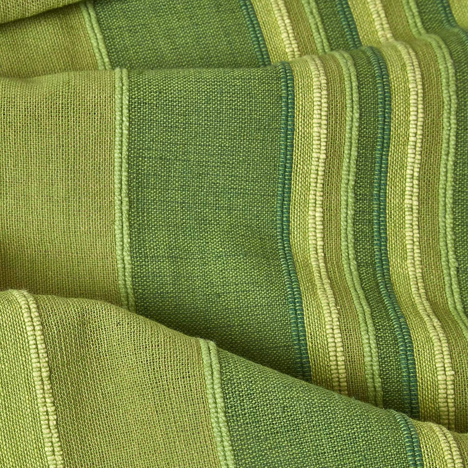 HOMESCAPES Extra Large Green Throw “Morocco” Cotton Textured Stripe Throw 254 x 356 cm Bedspread Sofa Throw Handmade Suitable for 3 or 4 Seater Sofas or Double King and Super King Size Beds - Image 5