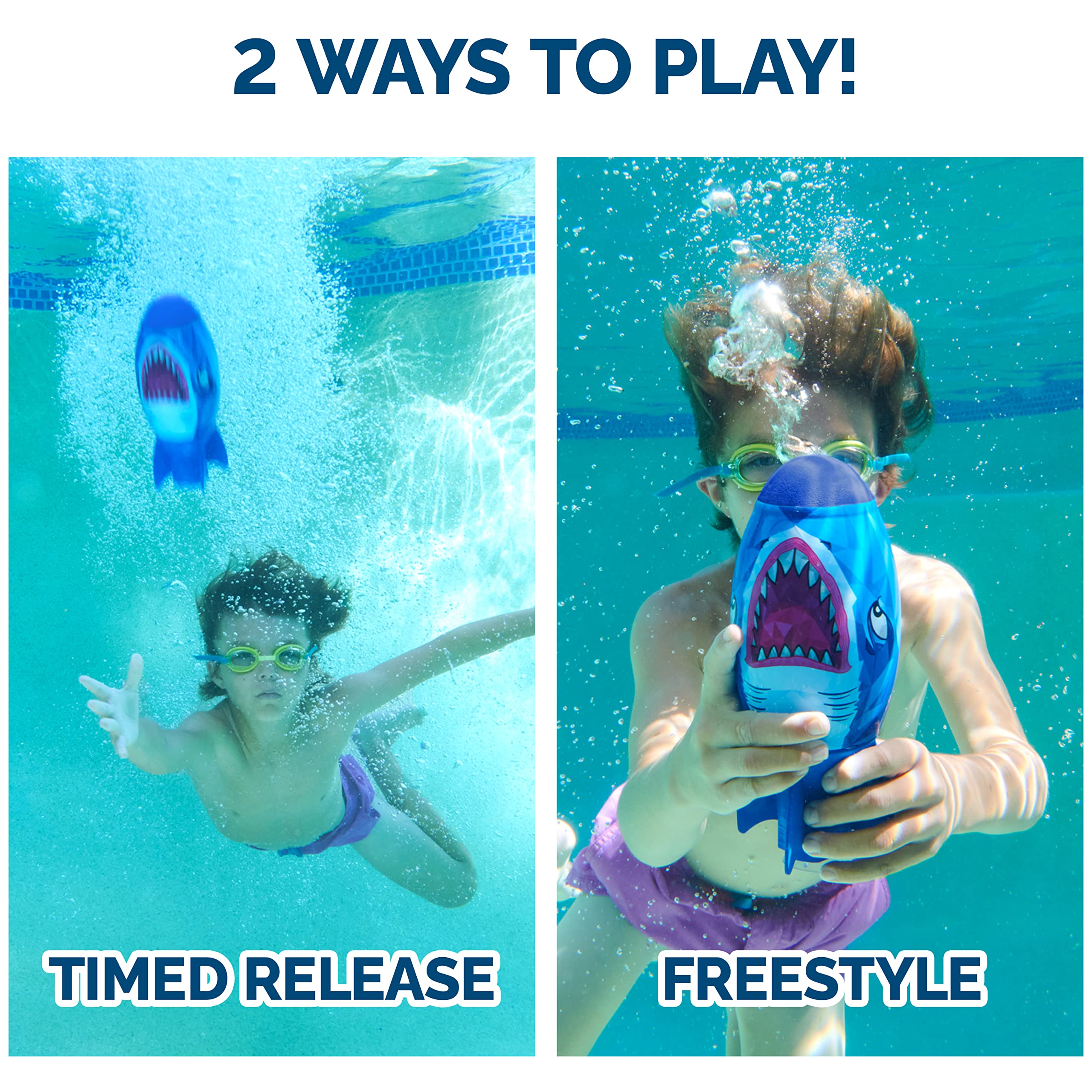 Swimways Shark Rocket, accesorios de piscina para niños y juguetes de piscina de torpedos, cohete de agua, juegos al aire libre para la piscina, lago y playa para niños a partir de 5 años