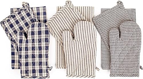 Miniatura 2 de Juego de 3 soportes para ollas - Almohadillas calientes para cocina de 7 x 8.5 pulgadas, color negro antiguo