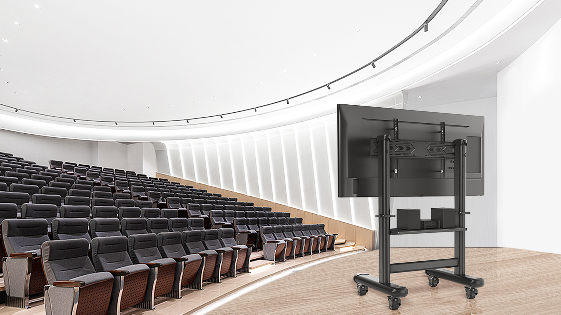 Portable Tv Stand PERLESMITH Mobile TV Stand For 55-90 Inch Flat