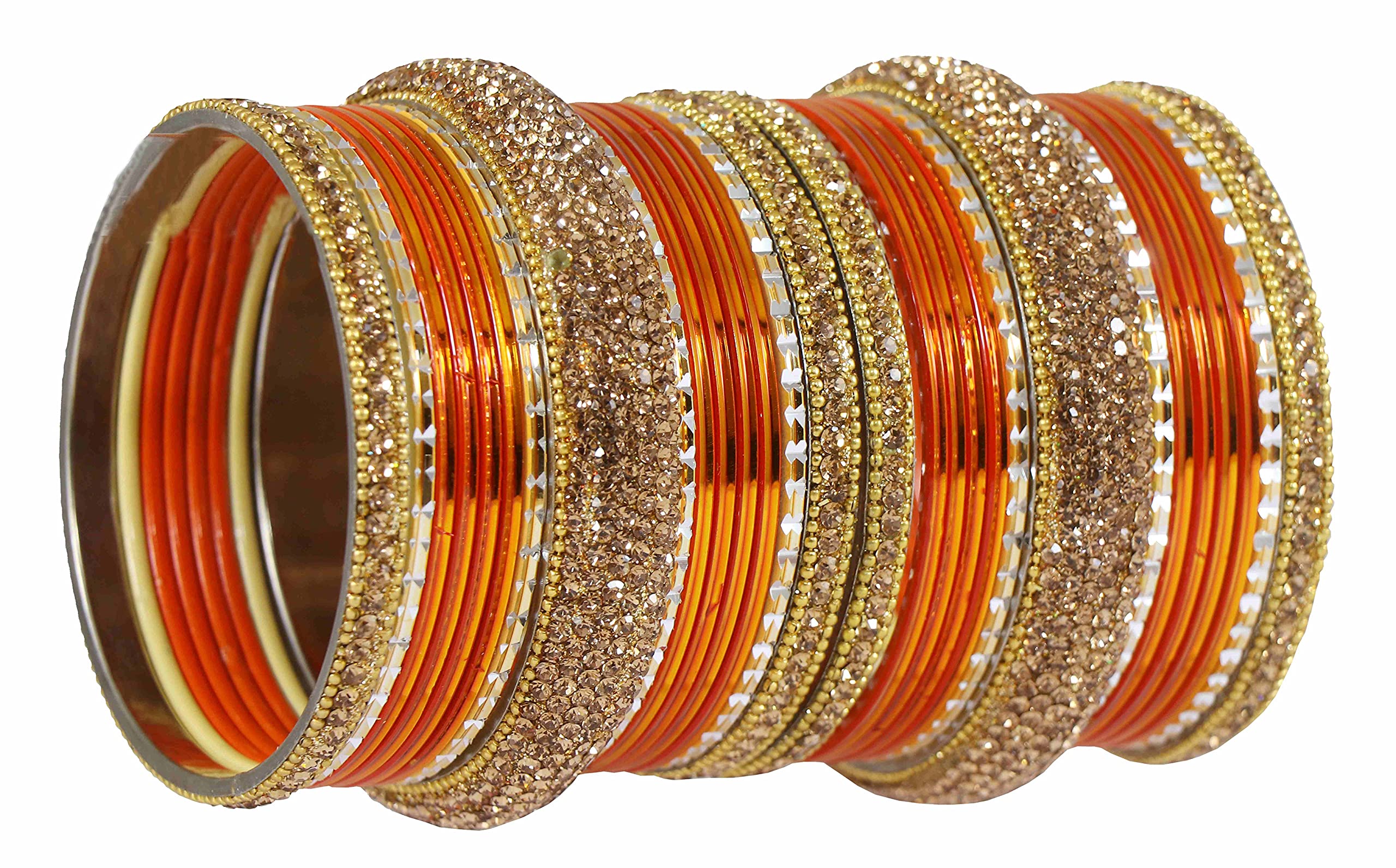 See full amazon price history chart for NMII Traditional Plain Metal Bangles with Golden Zircon Stone For Women & Girls | gold plated chudi set | bridal bangles set | chura set for bridal latest | bangles for women traditional-(Chuda81_Orange-2.6) NMII Traditional Plain Metal Bangles with Golden Zircon Stone For Women & Girls | gold plated chudi set | bridal bangles set | chura set for bridal latest | bangles for women traditional-(Chuda81_Orange-2.6) (B09HX5N72K) Amazon Price History, Amazon Price Tracker