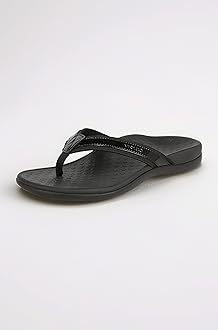 Islander Toepost Women Leather & Textile Black Slipper Sandal (279-173440)