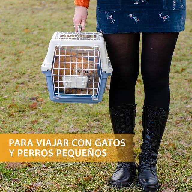 Foto 4 de 8 de Ferplast Transportín Gato, Transportín Perro Pequeño y Gatos hasta 8 Kg, Techo Abrible, con Cojín y Comedero