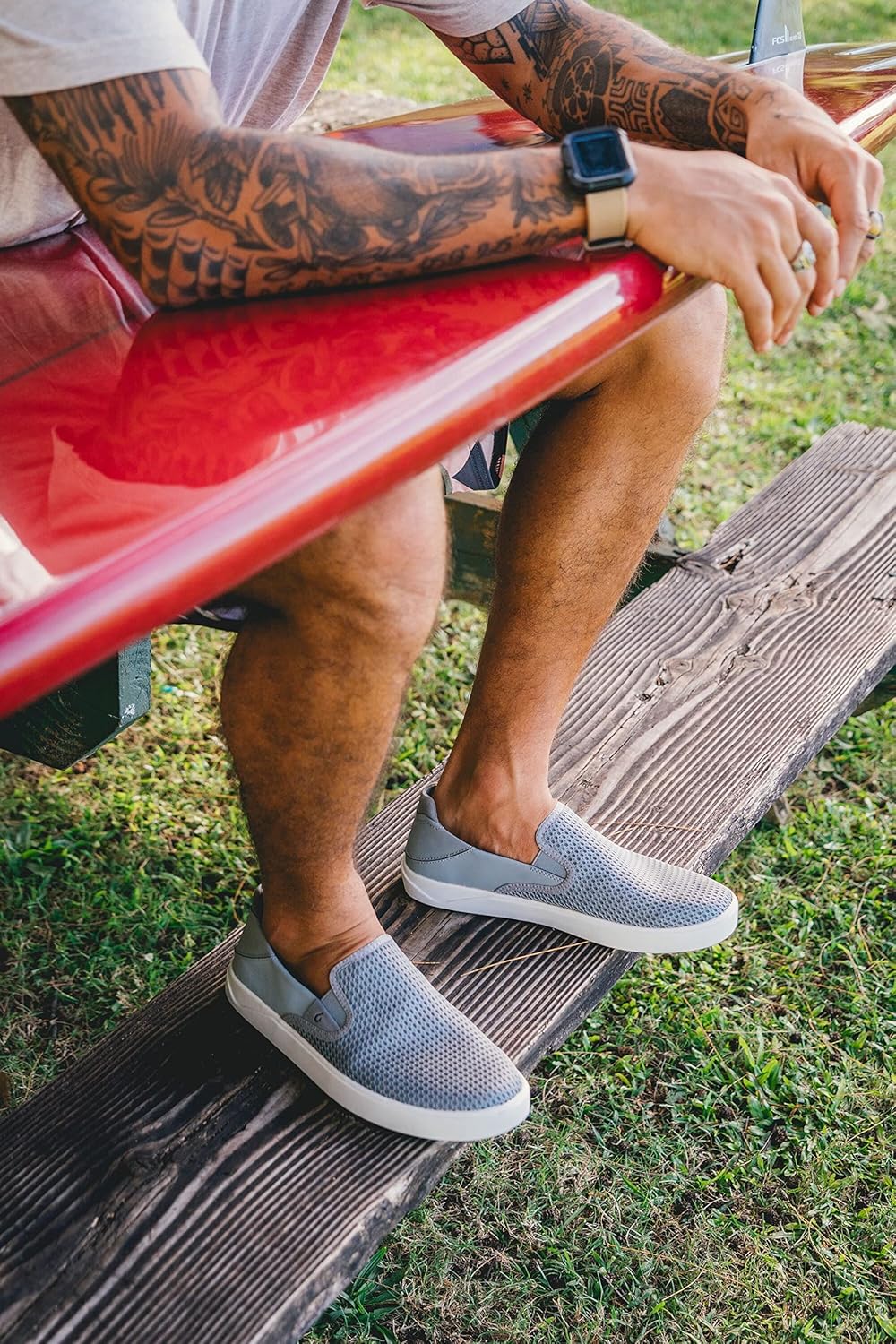 OLUKAI Lae'ahi Men's Slip On Shoes, Versatile & Casual Everyday Sneaker, Lightweight & Breathable Mesh, All-Day Wear & Comfort - Image 5