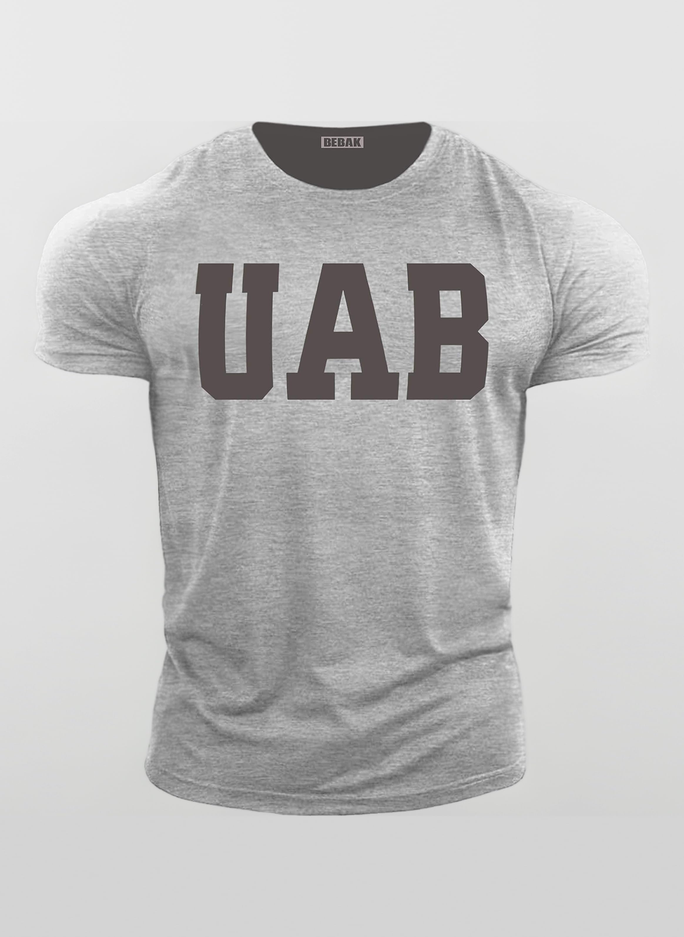 Mens Gym T Shirt | Bodybuilding T Shirts Gym Clothes for Men Arnold Schwarzenegger UAB Gym Wear Training Top (X L) Sports Grey