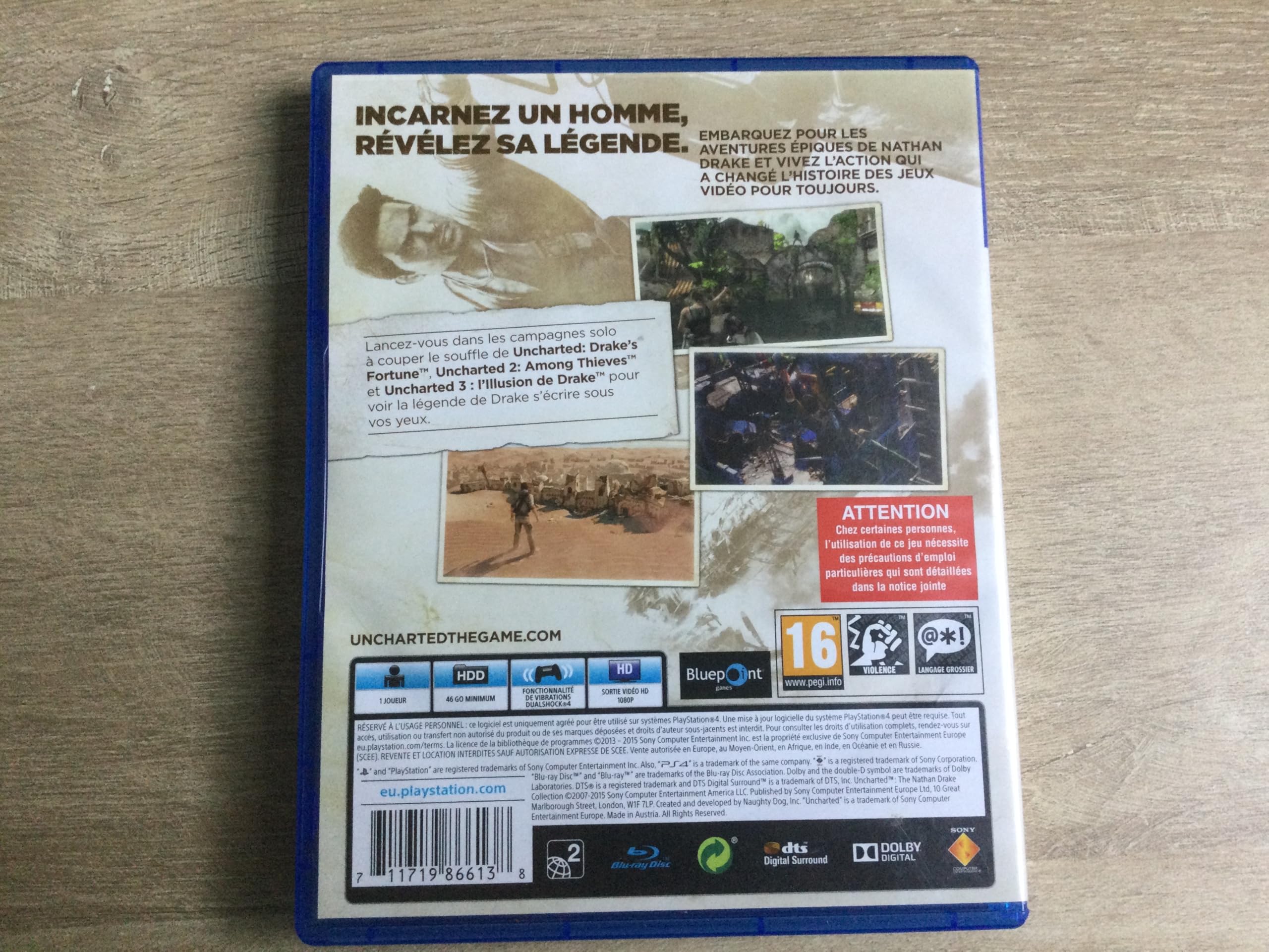 Jeux Sony Ps4 Uncharted The Nathan Drake. Ce Comme Neuf Sans Notice